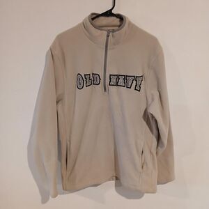 Old Navy Y2K Men's 1/4 Zip Pullover Fleece Cream and Grey Size L
